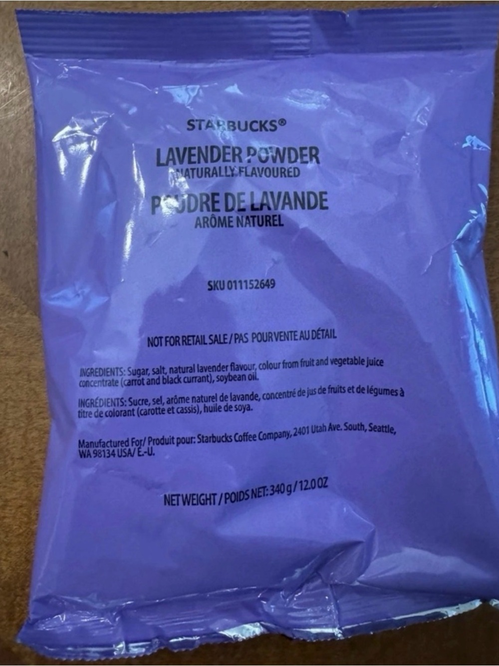 Starbucks Lavender Powder - Naturally Flavored, 340g